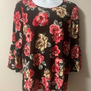 Black floral tunic